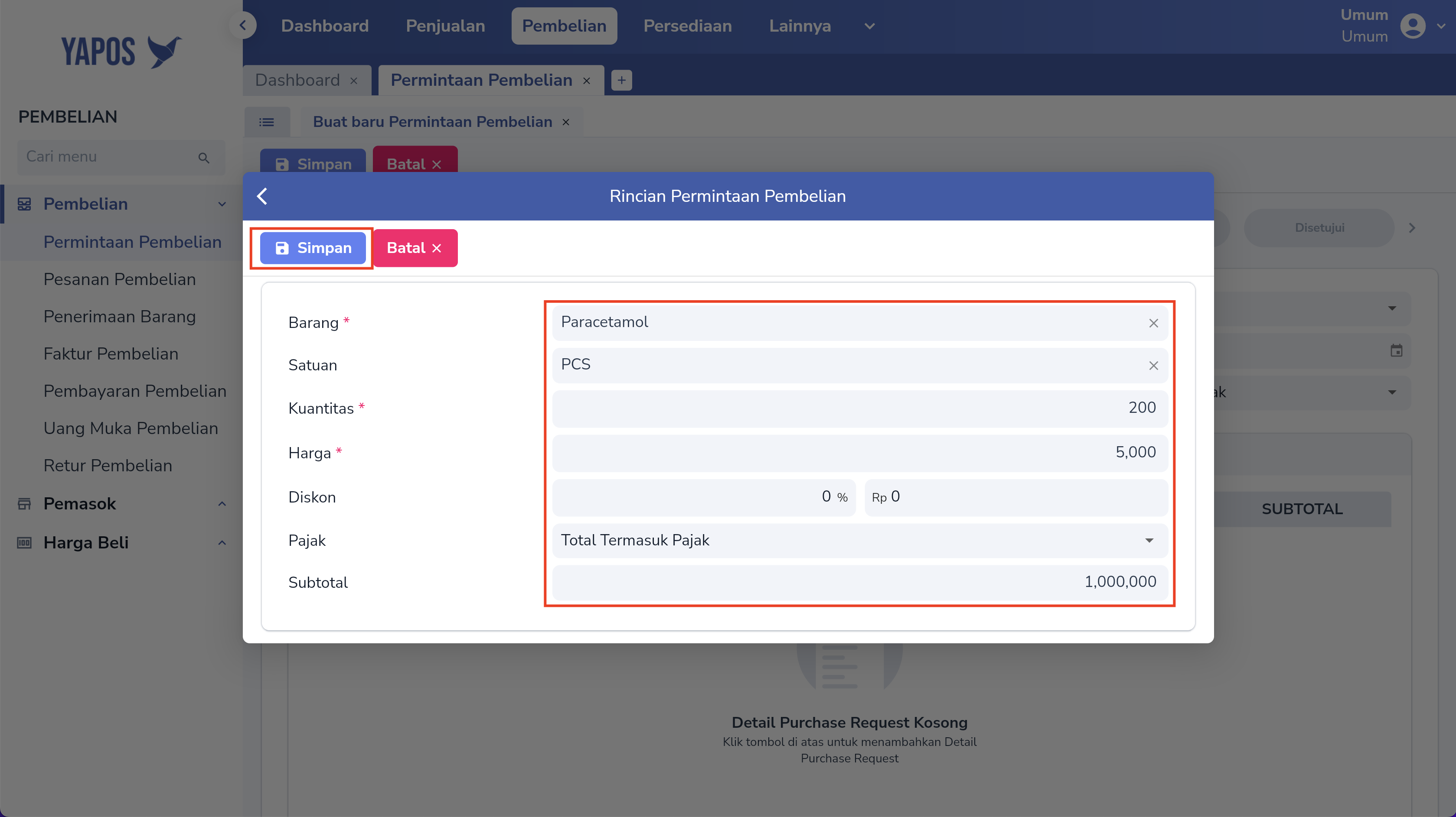 Membuat Permintaan Pembelian Yapos Erp 2369