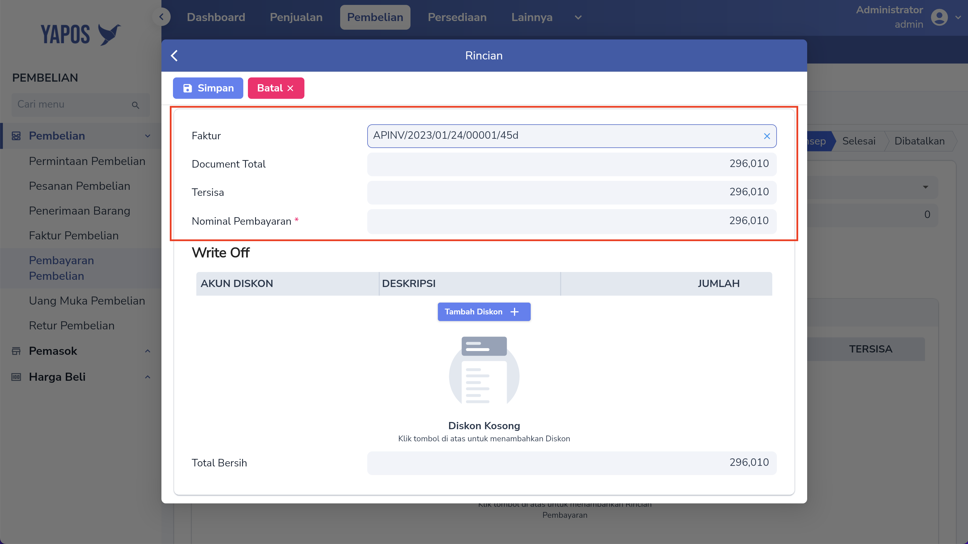 Membuat Dokumen Pembayaran Pembelian Yapos Erp 6970